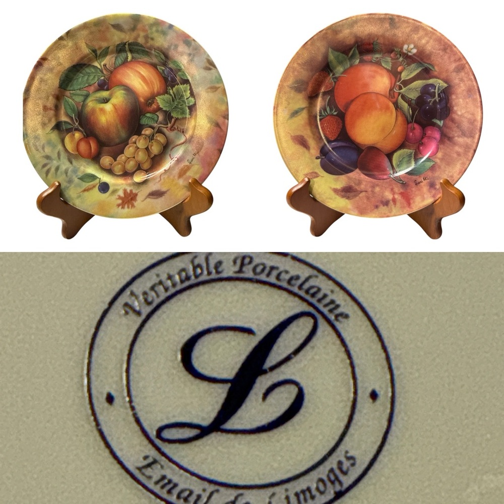 Set of 2 Veritable Porcelain Limoges Decorative plates EUC